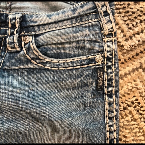 Silver Aiko Mid Straight Stretch Jeans 26/30 - Picture 5 of 6